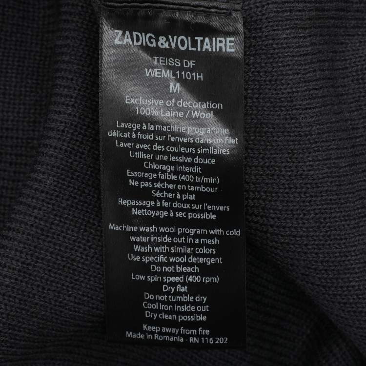 Pre Owned Zadig & Voltaire Olive Green Wool Knit Sweaters M