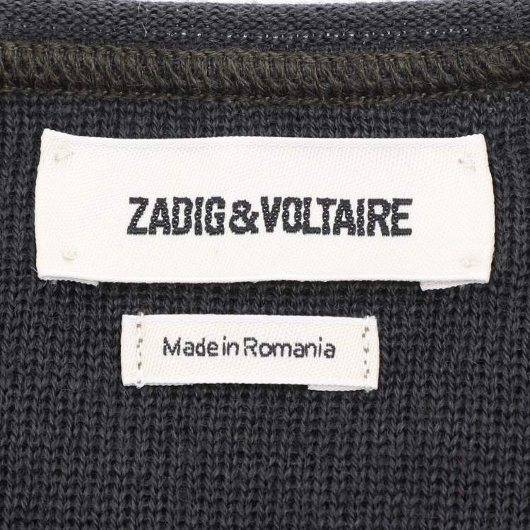 Pre Owned Zadig & Voltaire Olive Green Wool Knit Sweaters M