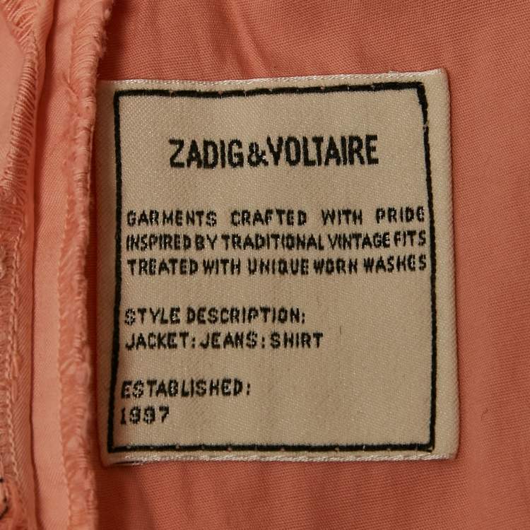مملوكة مسبقًا Zadig & Voltaire Pink Cotton Patrick Chino Trousers L
