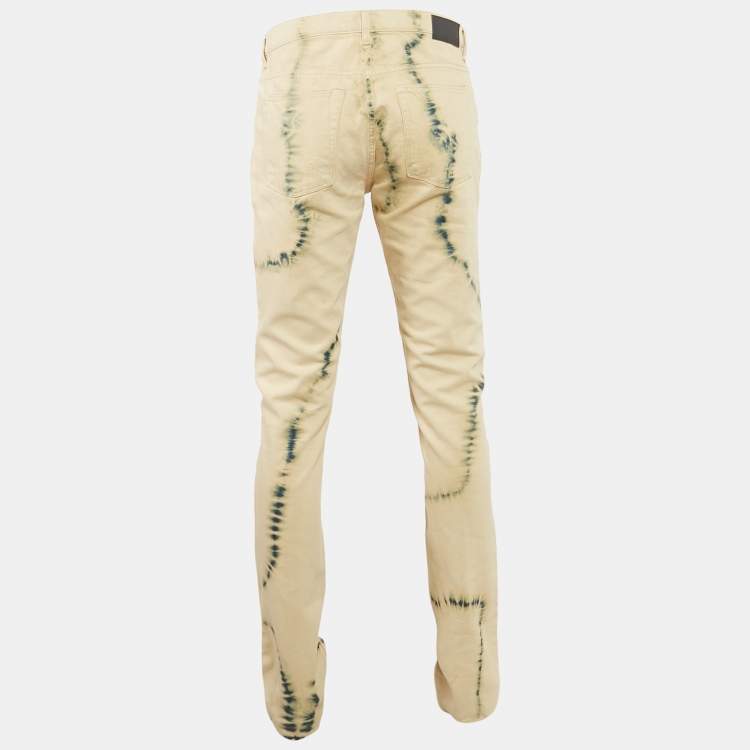 Pre Owned Zadig & Voltaire Cream Tie Dye Denim David Jeans M Waist 32"
