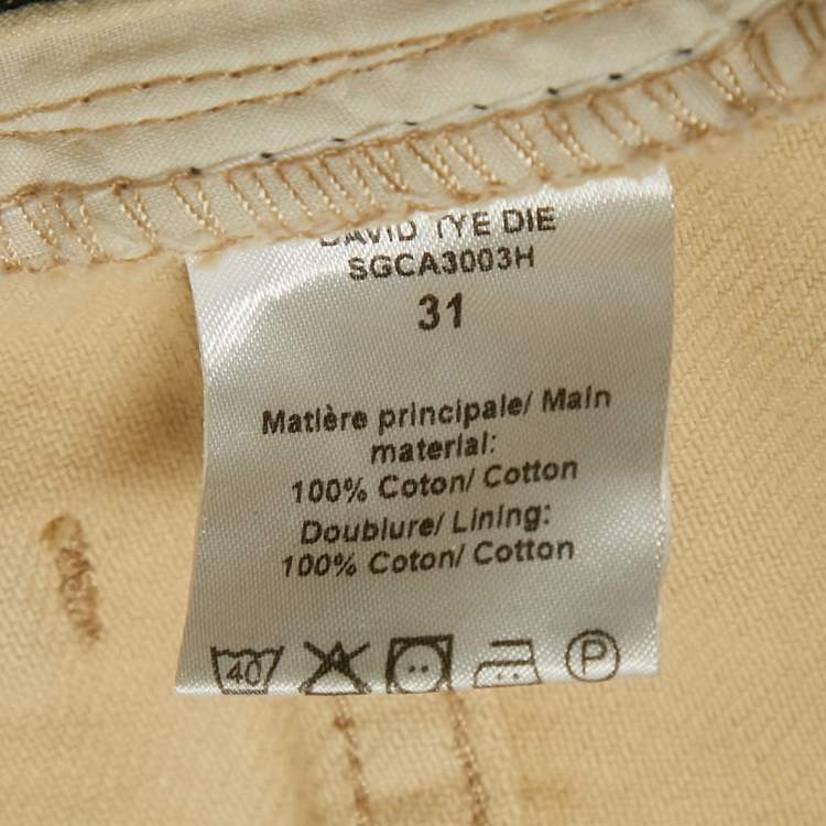 Pre Owned Zadig & Voltaire Cream Tie Dye Denim David Jeans M Waist 32"