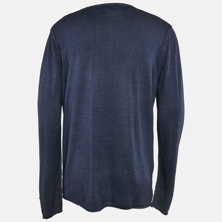 Pre Owned Zadig & Voltaire Agathe Blue Cotton Monastir Henley T-shirt XL