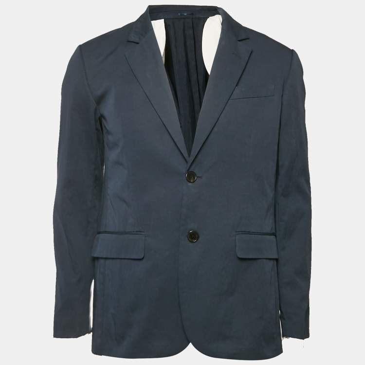 Pre Owned Zadig & Voltaire Navy Blue Cotton Blend Single Breasted Venice Blazer M