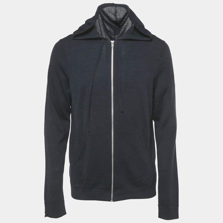 Pre Owned Zadig & Voltaire Midnight Blue Zip-Up Hooded Clash Sweatshirt L