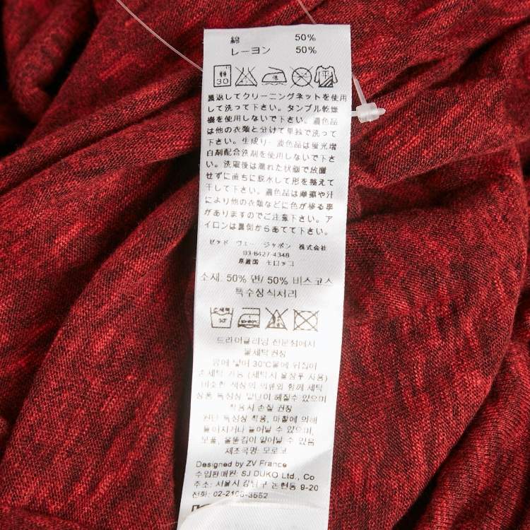 Pre Owned Zadig & Voltaire Red Jersey Monastir Overdyed T-Shirt XL