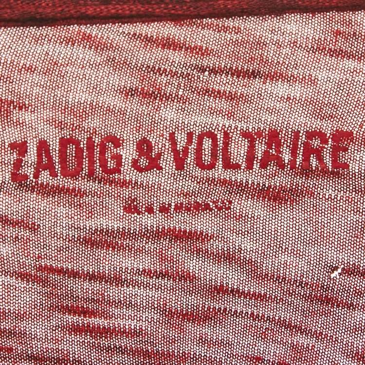 Pre Owned Zadig & Voltaire Red Jersey Monastir Overdyed T-Shirt XL