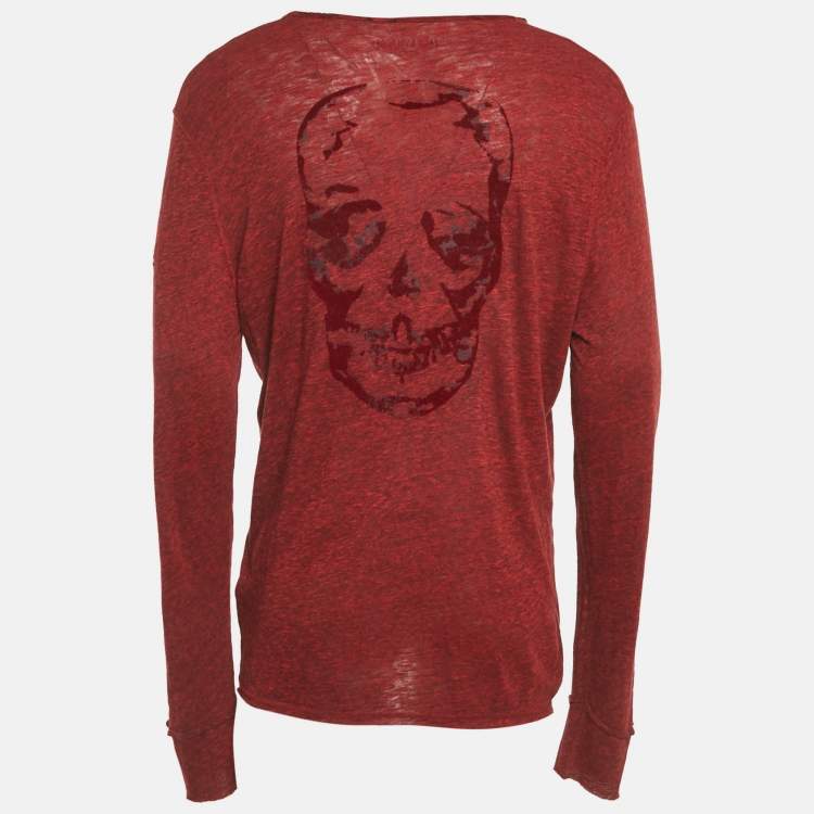 Pre Owned Zadig & Voltaire Red Jersey Monastir Overdyed T-Shirt XL