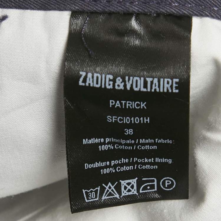 Pre Owned Zadig & Voltaire Blue Cotton Patrick Chino Pants S