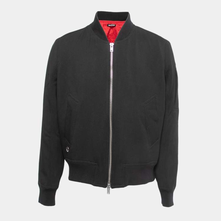 Pre Owned Zadig & Voltaire Black Wool Blend Zip Front Jacket XL