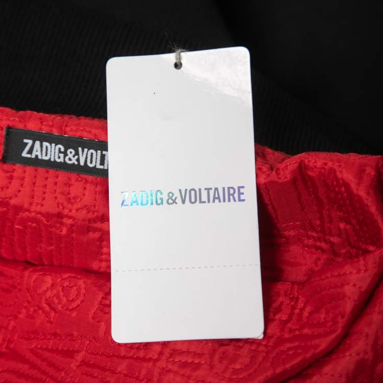Pre Owned Zadig & Voltaire Black Wool Blend Zip Front Jacket XL