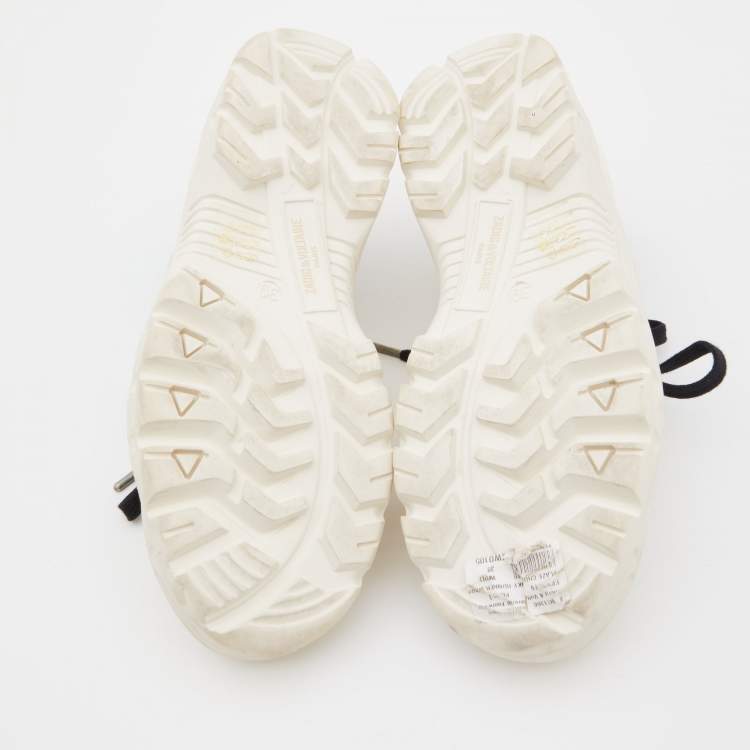 Pre Owned Zadig and Voltaire Cream Leather Low Top Sneakers Size 39