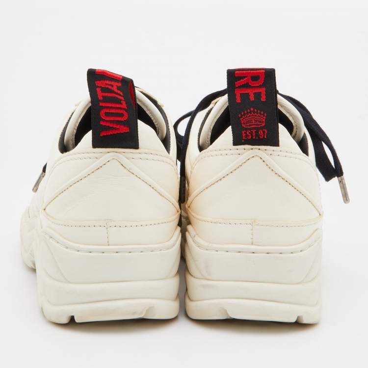 Pre Owned Zadig and Voltaire Cream Leather Low Top Sneakers Size 39