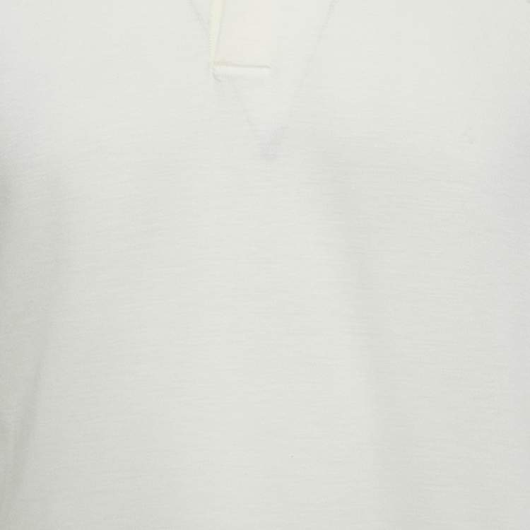 Pre Owned Zegna Off-White Cotton Polo T-Shirt L
