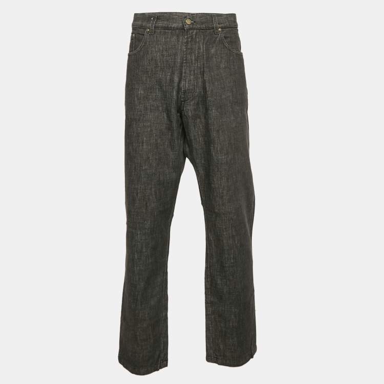 Pre Owned Zegna Sport Grey Denim Regular Fit Jeans XXXL Waist 32"