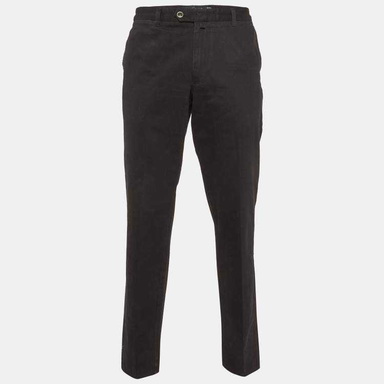 Pre Owned Zegna Sport Black Cotton Regular Fit Pants XL/Waist 37"