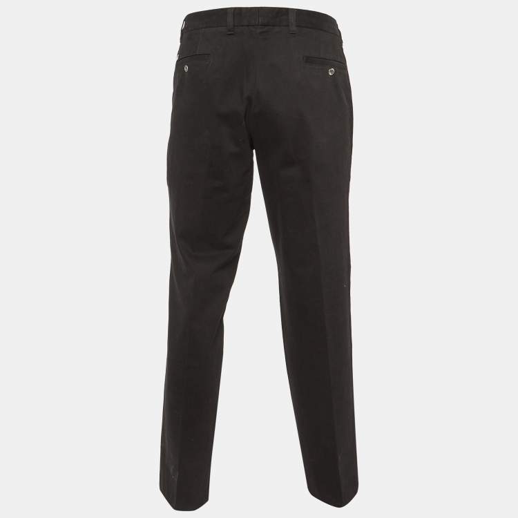 Pre Owned Zegna Sport Black Cotton Regular Fit Pants XL/Waist 37"