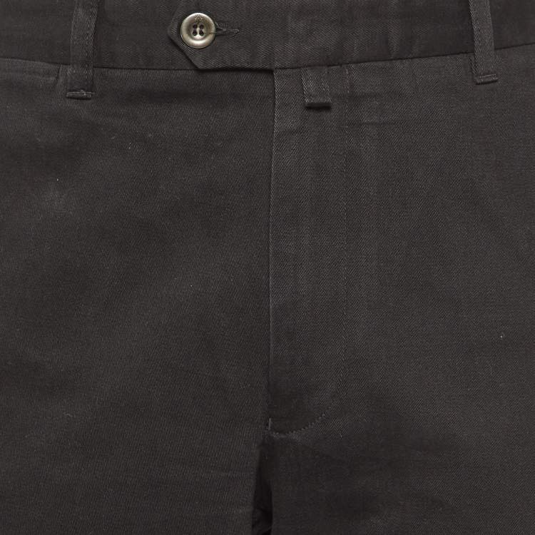 Pre Owned Zegna Sport Black Cotton Regular Fit Pants XL/Waist 37"