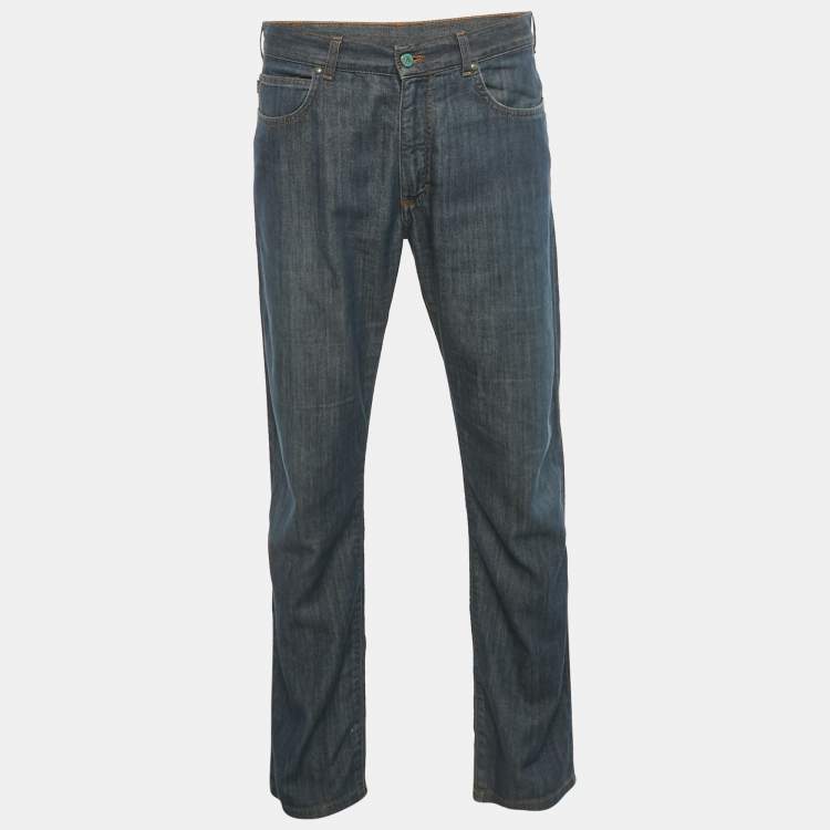 Pre Owned Zegna Sport Dark Blue Denim Jeans M Waist 34 " 
