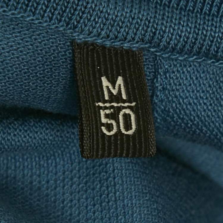 Pre Owned Zegna Sport Blue Cotton Polo T-Shirt S