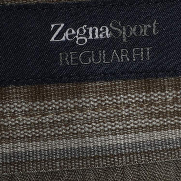 Pre Owned Zegna Sport Beige Linen Regular Fit Pants XL  
