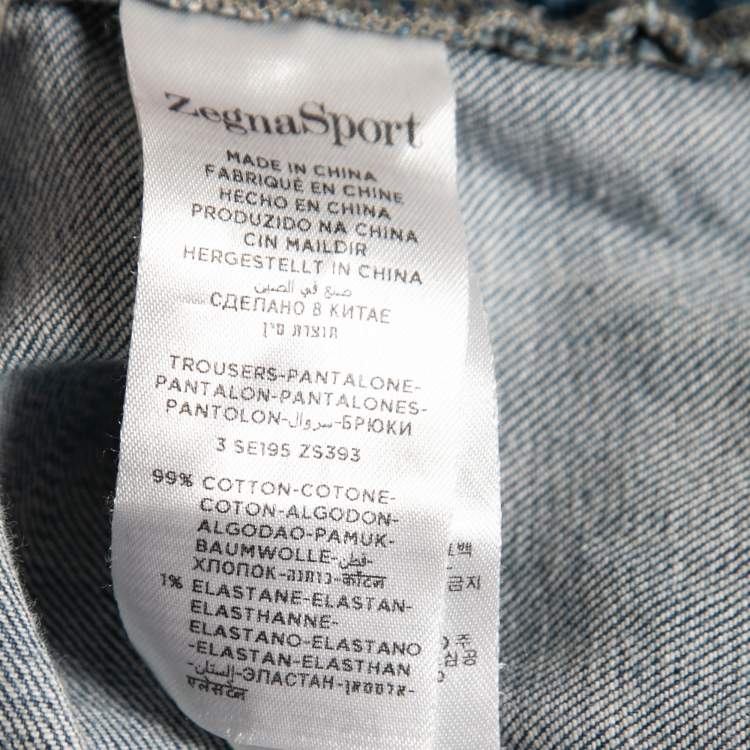 Pre Owned Zegna Sport Blue Denim Slim Fit Jeans M Waist 33" 