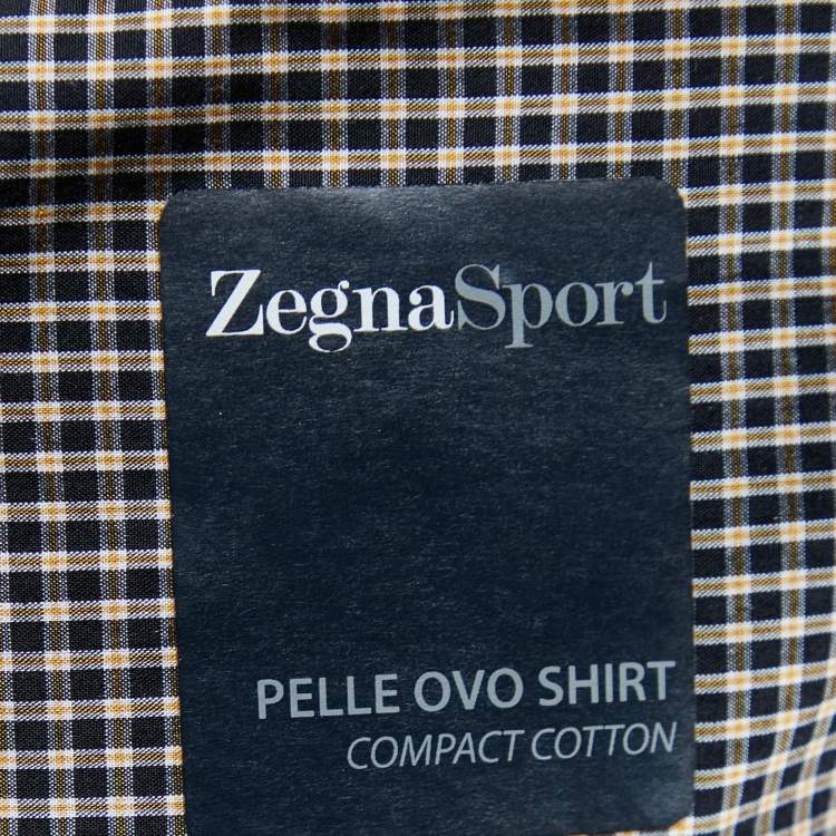 Pre Owned Zegna Sport Multicolor Checkered Cotton Tapered Fit Shirt XXL