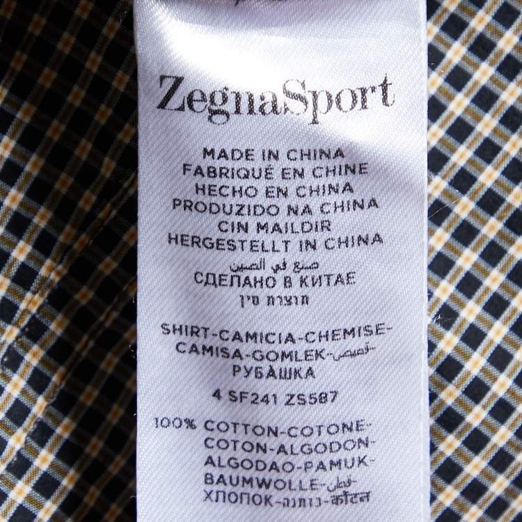Pre Owned Zegna Sport Multicolor Checkered Cotton Tapered Fit Shirt XXL