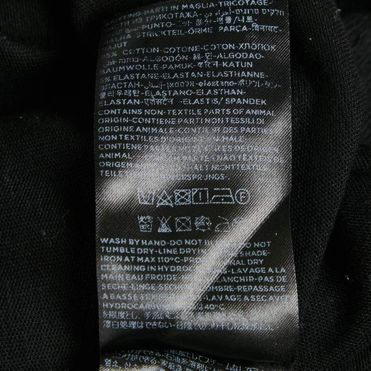 Pre Owned Zegna Black Jersey Polo T-Shirt L