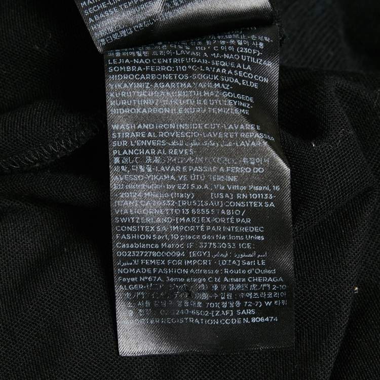 Pre Owned Zegna Black Jersey Polo T-Shirt L