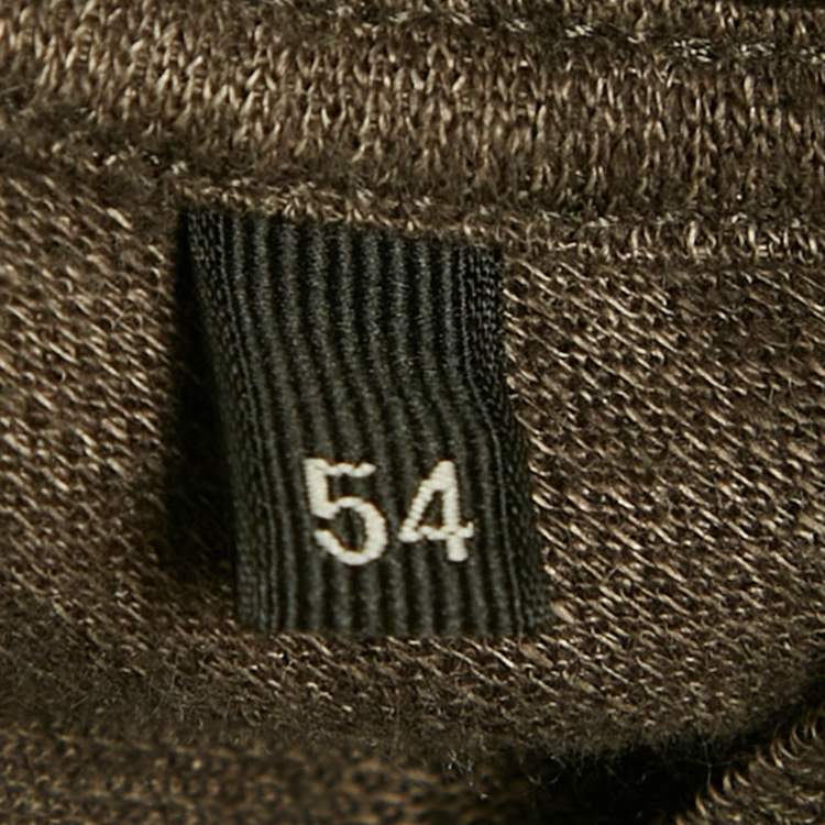 Pre Owned Zegna Dark Taupe Linen Oasi Lino T-Shirt XL 