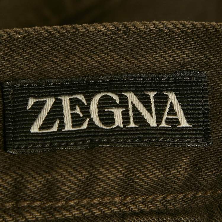 Pre Owned Zegna Brown Denim Classic Fit Jeans XXL/Waist 38"