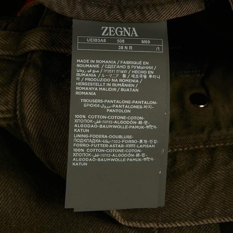 Pre Owned Zegna Brown Denim Classic Fit Jeans XXL/Waist 38"