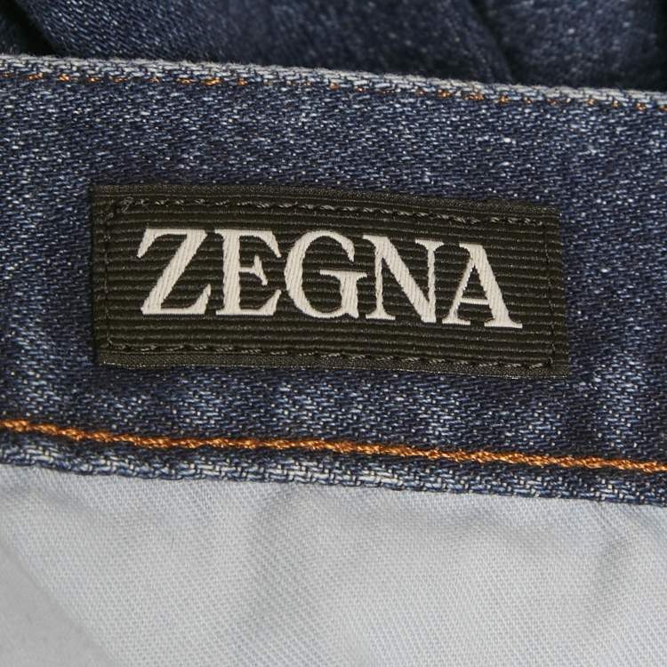 Pre Owned بنطلون جينز زينيا دينم أزرق منتظم مقاس صغير (وسط 29 بوصة)