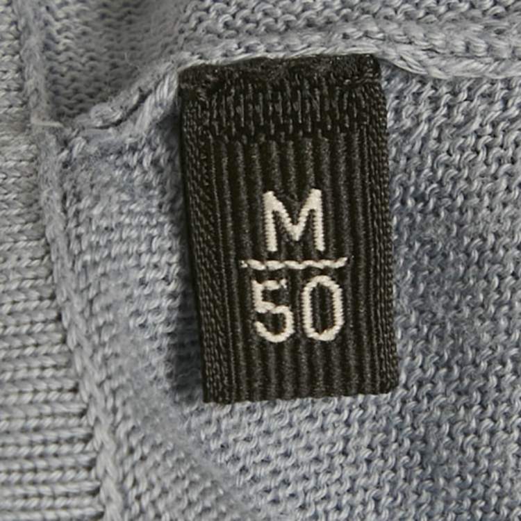 مملوكة مسبقًا Zegna Slate Blue Cotton Knit Polo T-Shirt M