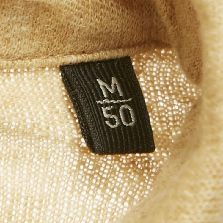 Pre Owned Zegna Yellow Jersey Polo T-Shirt M