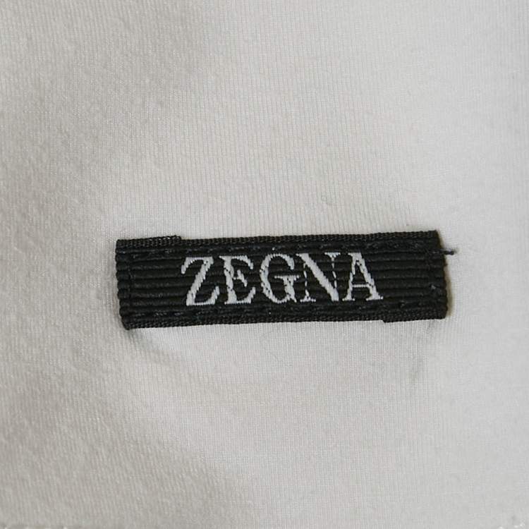 Pre Owned Zegna White Jersey Crewneck T-Shirt L