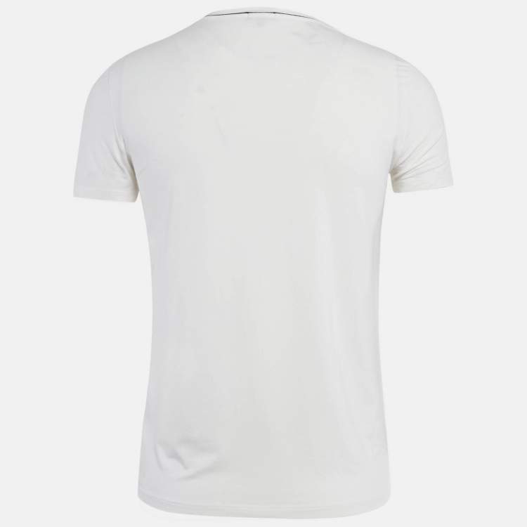 Pre Owned Zegna White Jersey Crewneck T-Shirt L