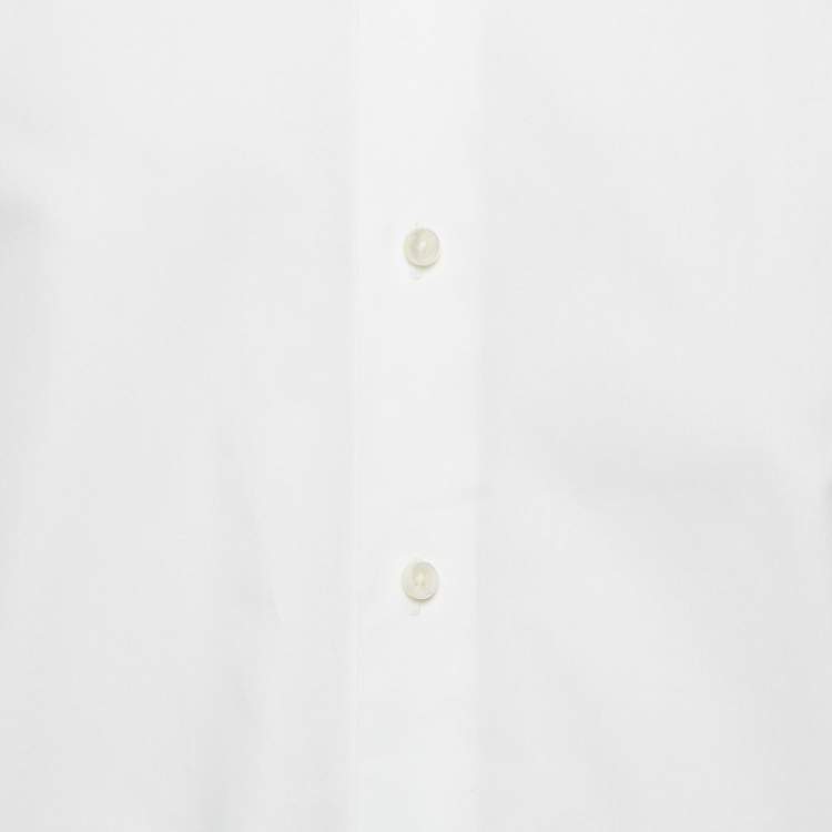 مملوكة مسبقًا قميص زيغنا تروفيو أبيض قطن بأكمام طويلة مقاس كبير (لارج)