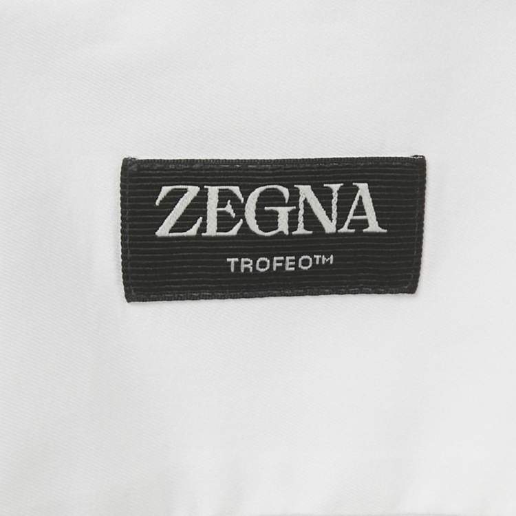 مملوكة مسبقًا قميص زيغنا تروفيو أبيض قطن بأكمام طويلة مقاس كبير (لارج)