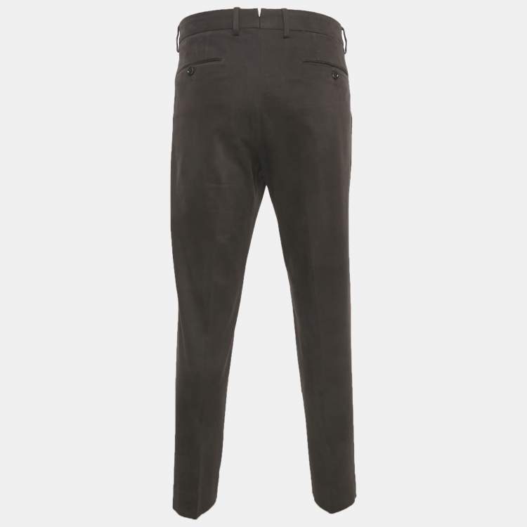 Pre Owned Zegna Brown Denim Regular Fit Chinos Trouser XL/Waist 36"