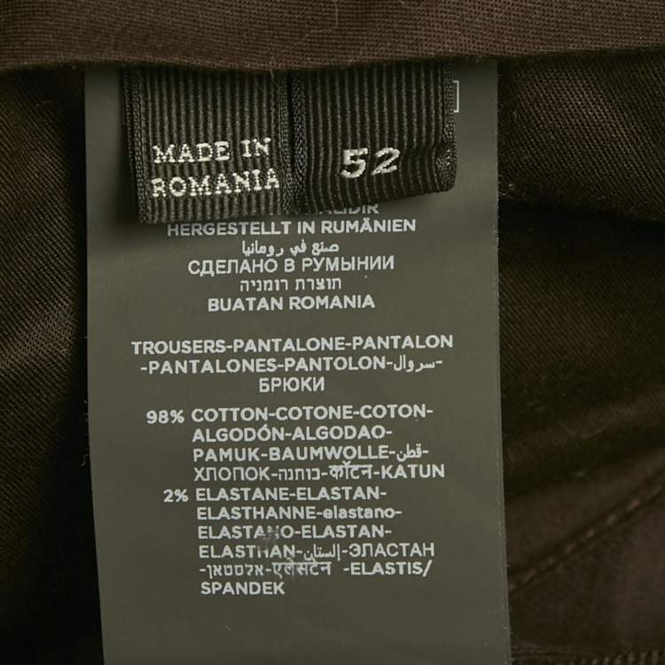 Pre Owned Zegna Brown Denim Regular Fit Chinos Trouser XL/Waist 36"