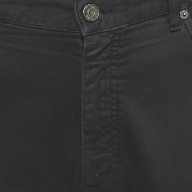 Pre Owned بنطلون جينز زينيا دينم أسود نحيف لارج (وسط 36 بوصة)