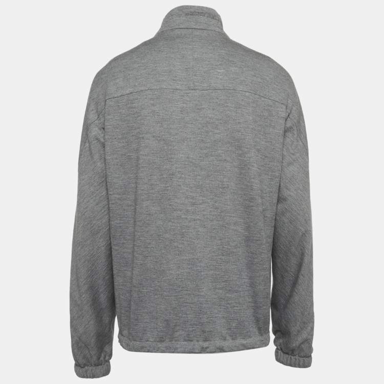 Pre Owned Zegna Grey/Brown Cashmere and Nylon Reversible Jacket M