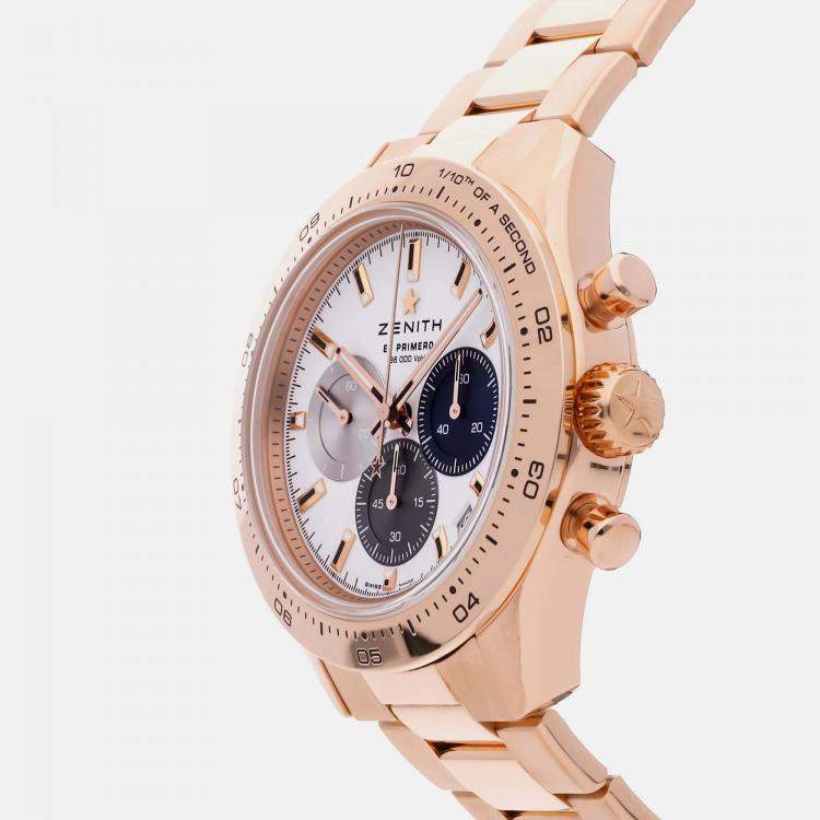 Pre Owned Zenith Chronomaster Sport 18.3101.3600/69.M3100 Automatic Rose Gold White Dial Men's Wristwatch 41mm