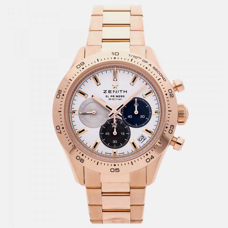 Pre Owned Zenith Chronomaster Sport 18.3101.3600/69.M3100 Automatic Rose Gold White Dial Men's Wristwatch 41mm