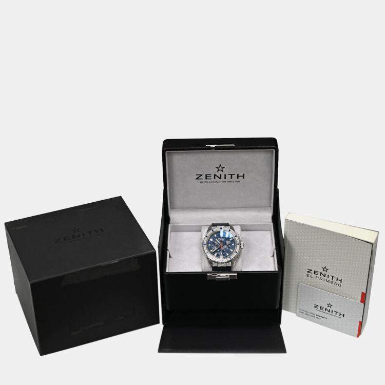 Pre Owned Zenith El Primero 16.2063.405 Automatic Blue Diamond Stainless Steel Men's Wristwatch 45 mm