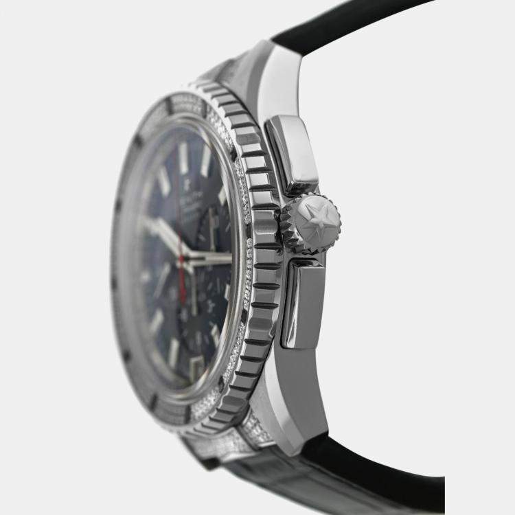 Pre Owned Zenith El Primero 16.2063.405 Automatic Blue Diamond Stainless Steel Men's Wristwatch 45 mm