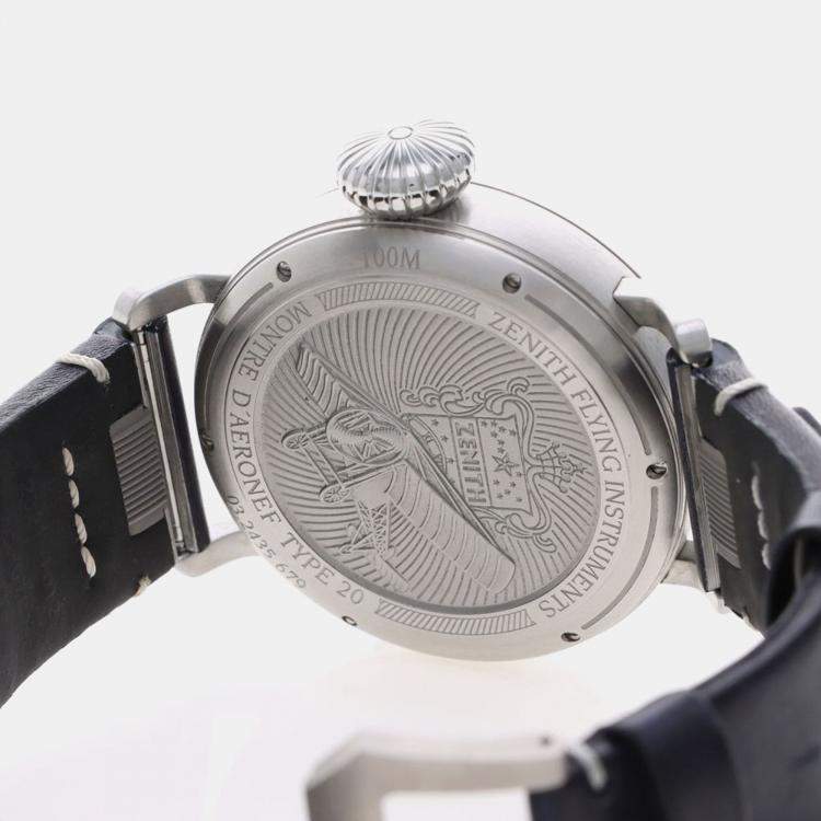 Pre Owned Zenith Pilot 03.2435.679 Automatic Stainless Steel Men's Wristwatch 45 mm