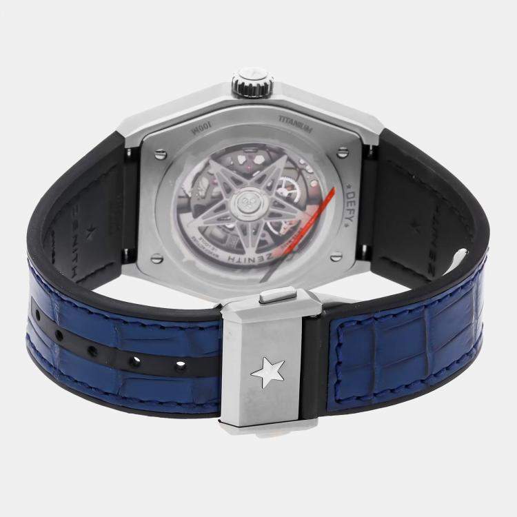 Pre Owned Pre-Owned Zenith Defy Classic 95.9000.670/51.R584 Blue Automatic Titanium Men's Wristwatch 41 mm