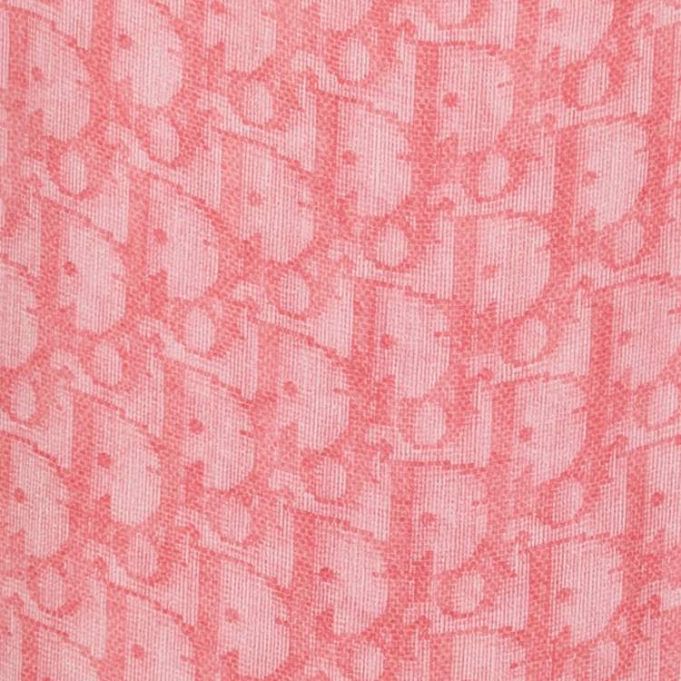 Pre Owned Dior Pink Monogram Silk Scarf
